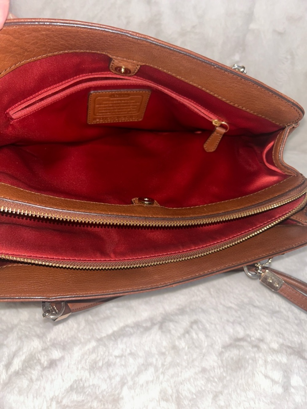 Coach Chestnut Brown Leather Shoulder Bag with Signature Tag 25161 - Picture 9 of 15